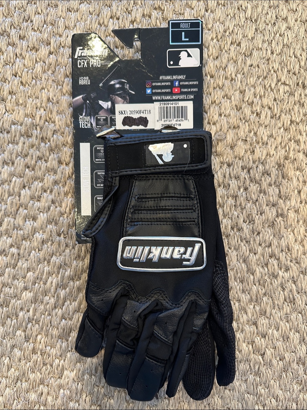 Franklin CFX Pro Chrome Series Men’s Batting Gloves - Black - Picture 4 of 4